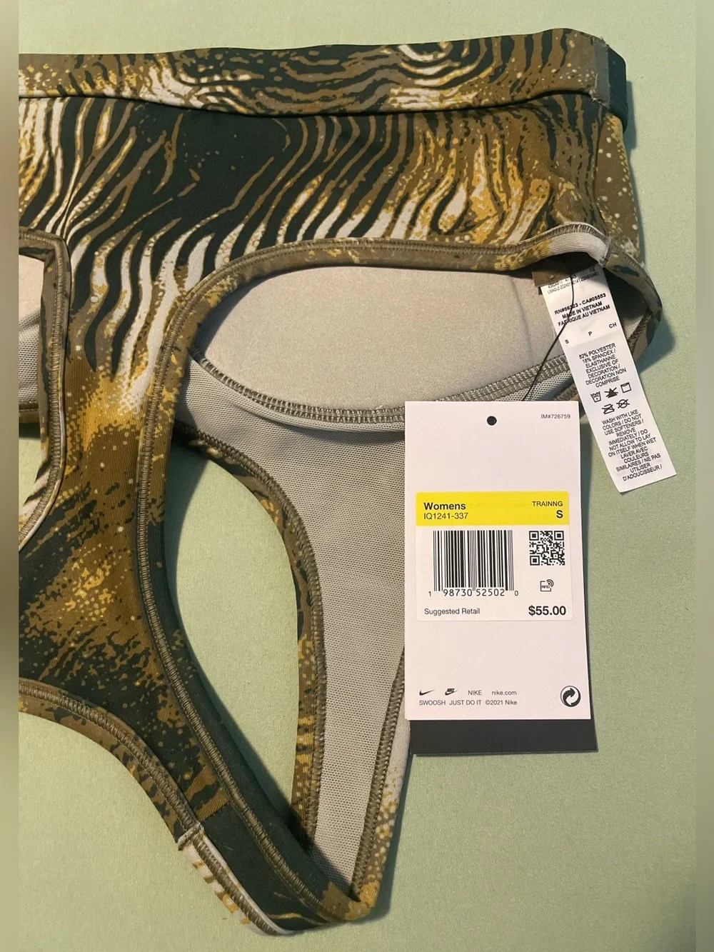Nike Dri-FIT Women's Brown Camo Sports Bra Size Small NEW